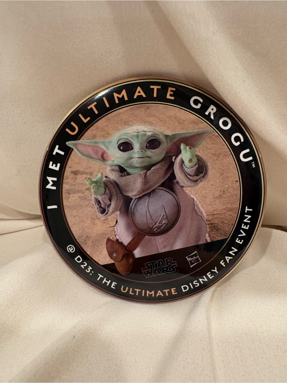 D23 2026 Disney Ultimate Fan Event I Met Ultimate Grogu Jumbo Pin 3" Star Wars